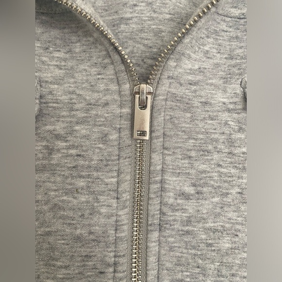 H&M Mens Zip Up Casual Jacket Gray L Collard‎ Pockets Soft Shell Minimalism - Picture 2 of 11